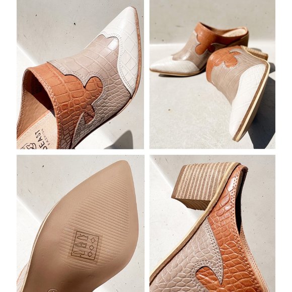 BEAST FASHION Tan and Cream Mules - Picture 11 of 12